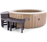 Entourage de Spa Rond, 4 Places, INTEX 28515, 2 Pièces Medium, 2 Pièces Hautes, Résistant UV, Supporte 160 kg