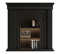 Entourages de manteaux Armoire de manteau cheminée armoire à étagères décorative rangement d'accent en bois Vintage Cadre décoré(Noir,Grand)