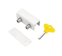 Entrebâilleur de fenêtre sur quincaillerie en acier, double trou, blanc | Butée de fenêtre sans perçage sur entrebâilleur en acier pour contrôle de la ventilation de fenêtre de maison et utilisation