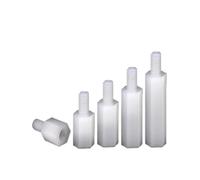 Entretoises et piliers d'espacement, 50pcs blanc isolé en plastique hexagonal mâle femelle entretoise vis écrou M2 .5 M3 M4(18mm (50Pcs),M3 (Thread 6mm))