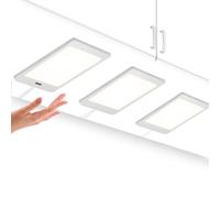 ENUOTEK Lampe LED Sous Meuble Cuisine Lot de 3 | Panneau Lumineux, Capteur Sans Contact, Gradation Continue, Blanc Neutre 4000K