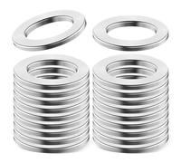 ENUTROF Rondelles pour Gonds Bague Paumelle Rondelle de Porte Paumelles | 20Pcs 12x18x2mm en Acier Inoxydable Gond Metal Volet Rondel Port Plate Charnières Inox Charniere Bagues Plates(M12)