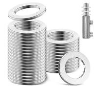 ENUTROF Rondelles pour Gonds Bague Paumelle Rondelle de Porte Paumelles | 30Pcs 8x12x1,5mm en Acier Inoxydable Gond Metal Volet Rondel Port Plate Charnières Inox Charniere Bagues Plates(M8)