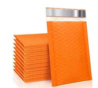 Enveloppe à bulles Lot de 50 enveloppes à bulles orange rembourrées en polyéthylène for envoi postal, emballage cadeau, sac auto-scellant à bulles(15 * 18cm)