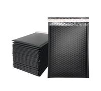 Enveloppe Bulle Sac d'expédition noir auto-scellant, 100 pièces, sacs de courrier étanches, enveloppes à bulles rembourrées(Black100PCS,15 * 18cm)