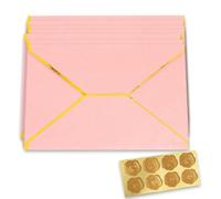 Enveloppe Cadeau 20 Pièces Enveloppes en Papier Kraft Les Cartes Cadeaux Enveloppe avec Bords dorés Enveloppes de Carte Postale Enveloppee de carton d’invitation Pour mariage fêtes cartes de vœux