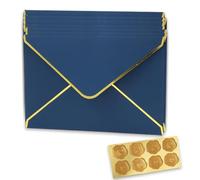 Enveloppe Cadeau 20 Pièces Enveloppes en Papier Kraft Les Cartes Cadeaux Enveloppe avec Bords dorés Enveloppes de Carte Postale Enveloppee de carton d’invitation Pour mariage fêtes cartes de vœux