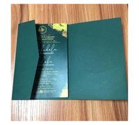 Enveloppe Carte d'invitation de mariage pliable découpée au Laser, 30 pièces, or, noir, rouge, argent, ivoire, enveloppe(Matte dark green,Blank set)