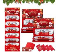 Enveloppe créative pour offrir de l'argent à Noël (2PCS) | Une façon originale d'offrir de l'argent pour Noël ; un nouveau modèle créatif doté de 6 compartiments