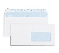 Enveloppe gpv everyday blanche 80g dl 110x220mm fenetre 45x100mm fermeture securisee collage renforce boite 500 unites