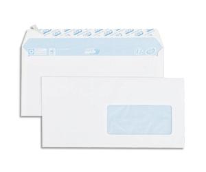 Enveloppe gpv everyday blanche 80g dl 110x220mm fenetre 45x100mm fermeture securisee collage renforce boite 500 unites