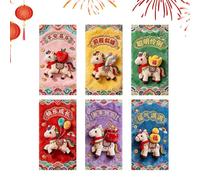 Enveloppe Rouge Chinois | 6 Pièces du Nouvel an 2026,Enveloppes Porte-Argent pour la Fête du Printemps,pour Cartes De Vœux, Fête du Printemps Tet Mariage Vacances Et De Dévoilement C