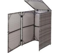 Habillage de poubelle HWC-E25, abri pour poubelle Couverture de poubelle, poly rotin 120l ~ gris