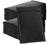 Enveloppes à bulles 60 pièces - Poly noir - Autocollantes - Imperméables - Enveloppes rembourrées - 18 x 23 cm - Parfaites pour l'expédition - Sacs d'expédition