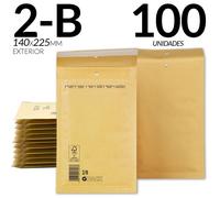Enveloppes à bulles - Enveloppes de protection pour l'expédition - 100 pièces - Format 2-B, 140 x 225 mm - Papier kraft - Rembourrage intérieur - Rabat adhésif