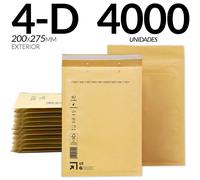 Enveloppes à bulles - Enveloppes en papier kraft rembourrées - 4000 pièces - Format 4D - 200 x 275 mm - Protection contre les chocs - Envoi sécurisé