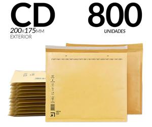 Enveloppes à bulles - Poches de protection pour CD - 800 pièces - 20 × 17,5 cm - Rembourrées - Papier kraft - Emballage anti-choc
