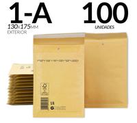 Enveloppes à bulles rembourrées - Enveloppe avec fenêtre - 100 pièces - 130 × 175 mm - Papier kraft - Rembourrage intérieur en film à bulles - Rabat autocollant