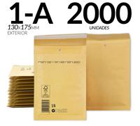 Enveloppes à bulles rembourrées - Enveloppe avec fenêtre - 2000 pièces - 130 x 175 mm - Papier kraft - Rembourrage intérieur - Rabat auto-adhésif