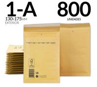 Enveloppes à bulles rembourrées - Enveloppe avec fenêtre - 800 pièces - 130 × 175 mm - Papier kraft - Rembourrage intérieur - Rabat auto-adhésif