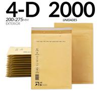 Enveloppes à bulles rembourrées - Sacs de transport robustes - 2000 pièces - Format 4D - 20 x 27,5 cm - Emballage résistant aux chocs