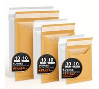 Enveloppes Bulles Expédition, Kraft, Blanc ou Mixte - Fermeture Auto - Pochettes Papier avec Protection Bulles, Pour Envois Sécurisés - Pack L - Ofituria (Kraft et Blanc, 60 enveloppes)