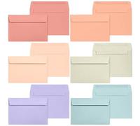 Enveloppes C6 - Lot de 48 Enveloppes A6 Colorées, 114 x 162 mm, 6 Couleurs Pastel Douces, Idéales pour Mariages, Anniversaires, Cartes de Remerciement et Faire-Part