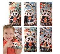Enveloppes chinoises - Lot de 6 enveloppes rouges portables pour le Nouvel An | Paquets rouges chinois très résistants, enveloppes d'argent liquide, enveloppes pour mariage