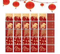 Enveloppes chinoises rouges 2026 Nouvel An année du cheval | Lot de 30 enveloppes rouges pour argent liquide, pour fête de printemps, pendaison de crémaillère, anniversaire, mariage