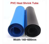 Enveloppes De batterie en PVC, 2/5/10M, 140mm ~ 625mm, paquet De 18650, Film isolé, manchon De câble, protecteur De câble, Tube rétractable Black