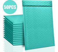 Enveloppes De Courrier Rembourrées À Bulles, En Poly, Pour Emballage De Cadeau, Sac Auto-Scellant, Vert, Noir, 50 Pièces