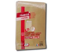 Enveloppes - Kraft armé - 280x375mm - Auto adhésive - A soufflets - Lot de 25 - GPV