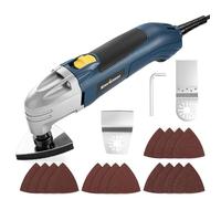 Enventor Outil Multifonction Filaire 200W, 22000 OPM | Angle d'oscillation 3°, Scie Vibrante avec 1 Grattoir, 1 Lame et 16 Papier de Verre pour Découpe, Sculpture et Polissage
