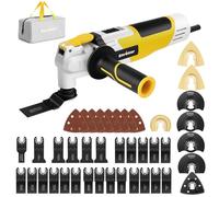 Enventor Outil Multifonction Filaire, 6 Vitesses, 280W, 42 Accessoires | Scie Oscillante, 15000-22000RPM, Angle Oscillant 3 °, Poignée Montable, pour Couper, Poncer, Scier, Sac de Rangement