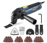 Enventor Outil Multifonction Oscillant, 300W, 15000 à 22000 OPM, filaire, 6 vitesses variables, angle d'oscillation de 3°, poignée auxiliaire et 17 accessoires pour couper, poncer et gratter