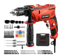 Enventor Perceuse Percussion Filaire, 36 Accessoires, 900W | Fonction 2 en 1, Vitesse variable 0-3000 tr/min, Poignée Rotative à 360°, mandrin de perçage 13 mm, pour Béton, Métal et Bois