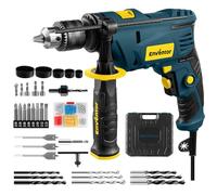 Enventor Perceuse Percussion Filaire, 36 Accessoires, 900W | Fonction 2 en 1, Vitesse variable 0-3000 tr/min, Poignée Rotative à 360°, mandrin de perçage 13 mm, pour Béton, Métal et Bois