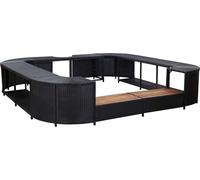 Environnement de spa - Boîtier de spa - Couvercle de spa - Structure de protection pour spa - Vêtements de spa - Noir - Rotin synthétique PE résistant aux intempéries