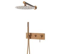 Envol colonne de douche encastrée mécanique cuivre brossé Essebagno