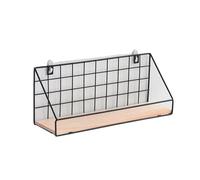ENWWCH 2 pièces en Bois Lron Mur Livres étagère Support Organisateur Fournitures de Cuisine Shef Rangement Suspendu Armoire for Outils Salle Bain pour Chambre(Black,34 * 10.5 * 14cm)
