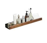 ENWWCH 2 pièces étagère à Livres sans poinçon de Rangement for étagères Salle Bain en Bois Massif Organisateur Toilette Douche Mural pour Chambre(50CM)