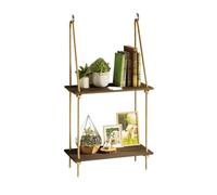 ENWWCH Étagères suspendues à 1 Niveau/2 Niveaux/3 Niveaux, étagères murales avec Cintre tissé, décoration Murale for Chambre Coucher, Salon pour Chambre(2 Tiers)