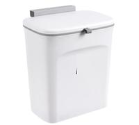 ENWWCH Poubelle suspendue avec couvercle, grande capacité, panier de recyclage cuisine, porte d'armoire, salle bains, poubelle murale Pour plan de travail(9L,White)
