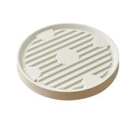 ENWWCH Soucoupe à Plantes avec Roues Mobiles, 2 pièces, Plateaux d'égouttage Ronds en Plastique pour Jardinage(Beige-19cm)
