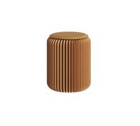 ENWYTE Tabourets Pliables en Papier Kraft Capacité de Charge de 300 kg | Tabouret rond compact imperméable à structure en nid d'abeille à coussin en PU(Brown,37cm)