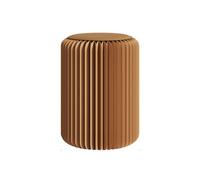 ENWYTE Tabourets Pliables en Papier Kraft Capacité de Charge de 300 kg | Tabouret rond compact imperméable à structure en nid d'abeille à coussin en PU(Brown,52cm)