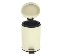 EnxJire Petite Poubelle à Pédale Crème Inox | Cuisine Salle de bain Toilette Poubelle