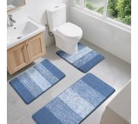 Enyhom Lot de 3 Tapis de Bain Antidérapant, Moelleux Tapis Salle de Bain et Tapis Toilette, Super Absorbant et Lavable en Machine, Ensemble Tapis de Douche pour Salle de Bain, Bord de la Baignoire
