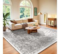Enyhom Tapis Salon Vintage Extra Large 200 x 290 cm Gris Tapis de Salon Lavable en Machine Antidérapant Tapis Chambre Adulte Doux Moquette Salon pour Chambre à Coucher, Salon, Cuisine, Bureau