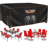 Enzeno Housse Salon de Jardin Exterieur,150x90x74cm Bache Table Exterieur | Housse Table de Jardin Avec Évent,420D Oxford Tissu,Coupe-Vent Imperméable Résistant au Froid,Plusieurs Tailles Disponibles